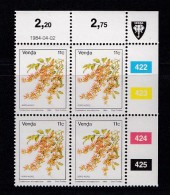 VENDA, 1984, MNH Controls Blocks Of 4, Definitive 11 Cent Flower, M 90 - Venda