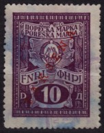 1950 Yugoslavia - Revenue, Income Tax Stamp OVERPRINT - Used - 10 Din - Service