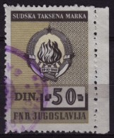 1965 Yugoslavia - Judaical Revenue Stamp - Used - 50 Din - Service