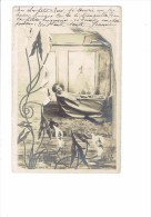 Bébé Dans Un Berceau - Illustration Style Art Déco Fleurs Arômes - 4eme Serie N°7 S.I.P. - Collections, Lots & Séries