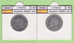 SPAIN /JUAN CARLOS I    2  PESETAS  1.982   Aluminium  KM#822   UNCirculated  T-DL-9385 - 2 Pesetas