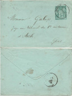 FRANCE Enveloppe Entier 75-E2 (o) Déc 1883 GALUP Auch (Gers) Cachet CAHORS - Standard Covers & Stamped On Demand (before 1995)
