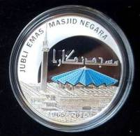 Malaysia 2015 National Mosque 10 Ringgit Silver 99.9 Proof Coin Coa & Box - Malaysia