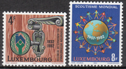 Luxembourg     Scott No   680-81     Mnh     Year   1982 - Used Stamps