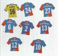 MAGNET , SPORT , FOOTBALL , Maillot équipe De CAEN , Just Foot , 2009 , LOT DE 8 MAGNETS - Deportes