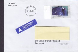 Norway A Prioritaire PAR AVION Label FOSNAVÅG 2006 Cover Brief BRØNDBY STRAND Denmark Tiur Tjur Stamp Bird Vogel Oiseau - Storia Postale