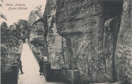 AK Sächsische Schweiz Basteibrücke Felsen Bastei Bei Rathen Wehlen Rathewalde Uttewalde Hohnstein Lohmen Pirna Schandau - Bastei (sächs. Schweiz)