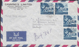 Trinidad & Tobago Air Mail Par Avion CANNING'S LIMITED, PORT OF SPAIN 1966 Cover Brief MONROVIA Calif. USA - Trinidad Y Tobago