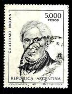 ARGENTINE 1212°  5000p Noir Amiral Guillermo Brown (10% De La Cote + 0,25€) - Used Stamps