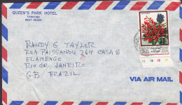 Trinidad & Tobago Air Mail QUEEN's PARK HOTEL, Trinidad Cover Brief To RIO DE JANEIRO Brazil Chaonia Stamp - Trinité & Tobago (...-1961)