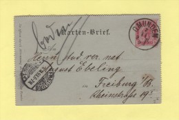 Autriche - Gmunden - 1893 - Destination Freiburg - Other & Unclassified