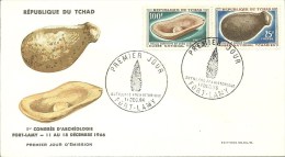 2 FDC TCHAD : Préhistoire  1er Congrès D´archéologie Fort Lamy 1966 - Archeologia