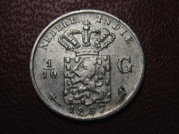 Indes Néerlandaises - 1/10 Gulden 1857 1005 - Indes Neerlandesas