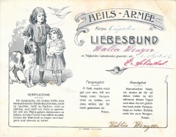 Diplôme - Heils-Armée (Armée Du Salut), Korps - Liebesbund 1923 - Verpflichtung - Morgengebet - Abendgebet - Diplomi E Pagelle