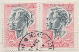 ** MONACO 1966 PAIRE N°87 PA OBLITERE  **C5** - Poste Aérienne