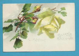 CPA Série 1882 Fleurs Roses Jaune Par Illustrateur Catharina KLEIN - Klein, Catharina