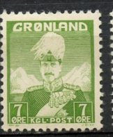 Greenland 1938 7o Christian X Issue #3 MLH - Unused Stamps