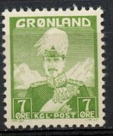 Greenland 1938 7o Christian X Issue #3 MNH - Nuevos