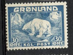 Greenland 1938 30o Polar Bear Issue #7  MH - Unused Stamps