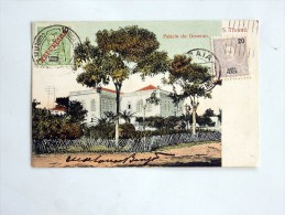 Carte Postale Ancienne : SAO TOME, SÃO TOMÉ : Palacio Do Governo, 2 Selos 1911 - São Tomé Und Príncipe