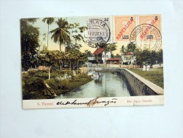 Carte Postale Ancienne : SAO TOME, SÃO TOMÉ : Rio Agua Grande, 3 Selos 1911 - São Tomé Und Príncipe