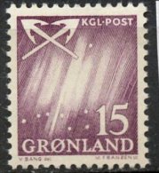 Greenland 1963 15o Northern Lights Issue #52  MNH - Nuovi
