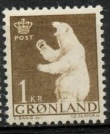 Greenland 1963 1k Polar Bear Issue #62  MNH - Unused Stamps