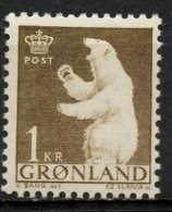 Greenland 1963 1k Polar Bear Issue #62  MNH - Ungebraucht