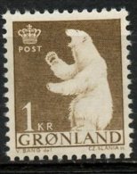 Greenland 1963 1k Polar Bear Issue #62  MNH - Unused Stamps
