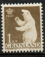 Greenland 1963 1k Polar Bear Issue #62  MNH - Ongebruikt