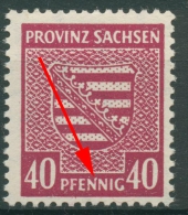 SBZ Provinz Sachsen 1945 Provinzwappen Plattenfehler 84 Y C I Postfrisch - Neufs