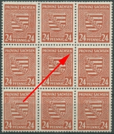 SBZ Provinz Sachsen 1945 Provinzwappen Plattenfehler 82 X II Postfrisch Geprüft - Mint