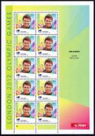 Australia 2012 Olympic Games London 60c Gold Medal Slingsby Sailing Laser Sheetlet MNH - Mint Stamps
