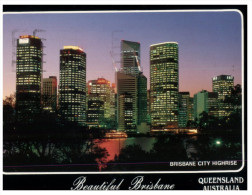 (864) Australia - QLD - Brisbane At Night (with Living Tohgether Stamp At Back Of Card) - Brisbane