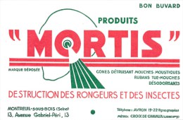 Vieux Papiers -Buvard (format 135 X 210mm) -B1753 -Destruction Rongeurs Et Insectes MORTIS (non Utilisé ) Envoi Gratuit - I