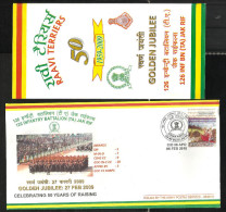 INDIA, 2010, ARMY POSTAL SERVICE COVER, 126 Infantry Battalion, TA, JAK RIF, Golden Jubilee, + Brochure, Militaria - Briefe U. Dokumente