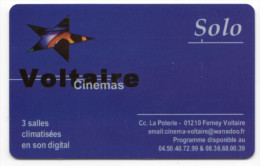 FRANCE CARTES SOLO CINEMA VOLTAIRE FERNEY VOLTAIRE - Entradas De Cine