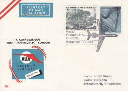 1963, Flugpost "1. Caravelleflug Wien - Frankfurt/Main - Paris (1)" - Other & Unclassified