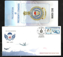 INDIA, 2010, ARMY POSTAL SERVICE COVER, Presentation Of President's Standard, 49 Squadron, Military, Militaria+ Brochure - Briefe U. Dokumente