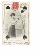 Cpa - Illustration Carte à Jouer - Femme élégante épée // Dame De Pique - 1906 - N°838 - - Carte Da Gioco