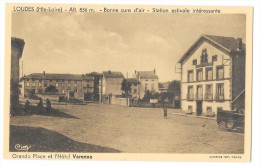 Cpa: 43 LOUDES (ar. Le Puy) Grande Place Et L'Hôtel De VARENNE (Voiture) CIM - Loudes