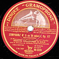 78 Trs 30 Cm  état EX -  ORCH. PHILHARMONIQUE  DE BERLIN - SYMPHONIE N°5 En UT Mineur, Op. 67 2e Mouvement 1re Et 2e Par - 78 T - Disques Pour Gramophone