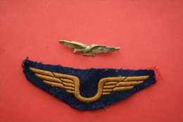 INSIGNE DE RECONNAISSANCE--1 AILE EN TISSU Brodé+1 INSIGNE METAL Doré "CHAROGNARD"(aéronautique)"Armée De L'Air Aviation - Airforce