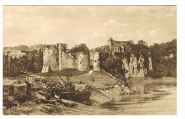 RB 1051 -  Early Postcard - Boats In Front Of Chepstow Castle - Monmouthshire Wales - Monmouthshire