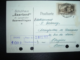 CARTE TP SAARLOUIS 40C OBL. 27 2 31 SAARWELLINGEN + H. LANGFELDER - Covers & Documents