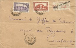 ALGERIE FRANCAISE ¤  Lettre Recommandée "Palais Consulaire" 1937 Oblit. Et Cachet Spécial - Covers & Documents