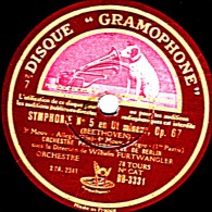 78 Trs 30 Cm état EX ORCH. PHILHARMONIQUE DE BERLIN SYMPHONIE N°5 En UTmineur Op.67 3e  4e Mouvements 1re Et 2e Parties - 78 T - Disques Pour Gramophone