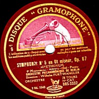 78 Trs 30 Cm état EX ORCH. PHILHARMONIQUE DE BERLIN SYMPHONIE N°5 En UTmineur Op.67 3e  4e Mouvements 1 Face Fin - 78 T - Disques Pour Gramophone