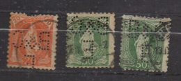 P335.-. SWITZERLAND / SUIZA. " PERFIN " - 1882- ,MI #: 58, 69 . USED. " B & C  E." - PERFIN. CV: € 28.00 - Perfin