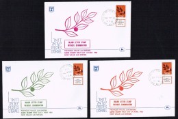 1983   Olive Branch  No Denomination Inland Letter  3 Change Of Rate FDCs - FDC